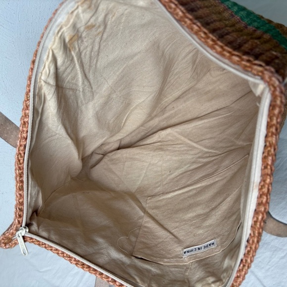 Aztec Boho Southwestern Southern Western Woven Natural Fiber Tote Purse Bag - Picture 12 of 16